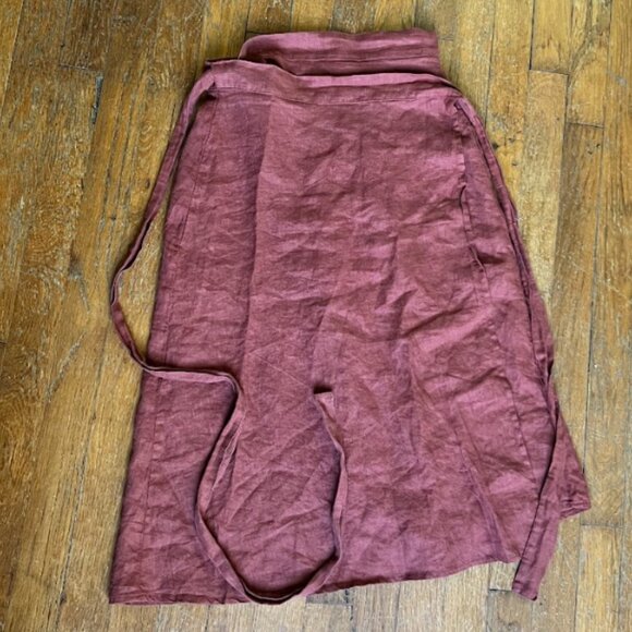 Len ok 100% LINEN Fall Midi skirt- Fall Spice Burnt Orange XS/Small - Picture 4 of 8